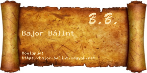 Bajor Bálint névjegykártya